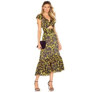 A.L.C. Valencia Cut-Out Floral Midi Dress